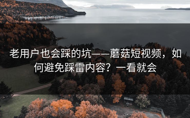 老用户也会踩的坑——蘑菇短视频，如何避免踩雷内容？一看就会
